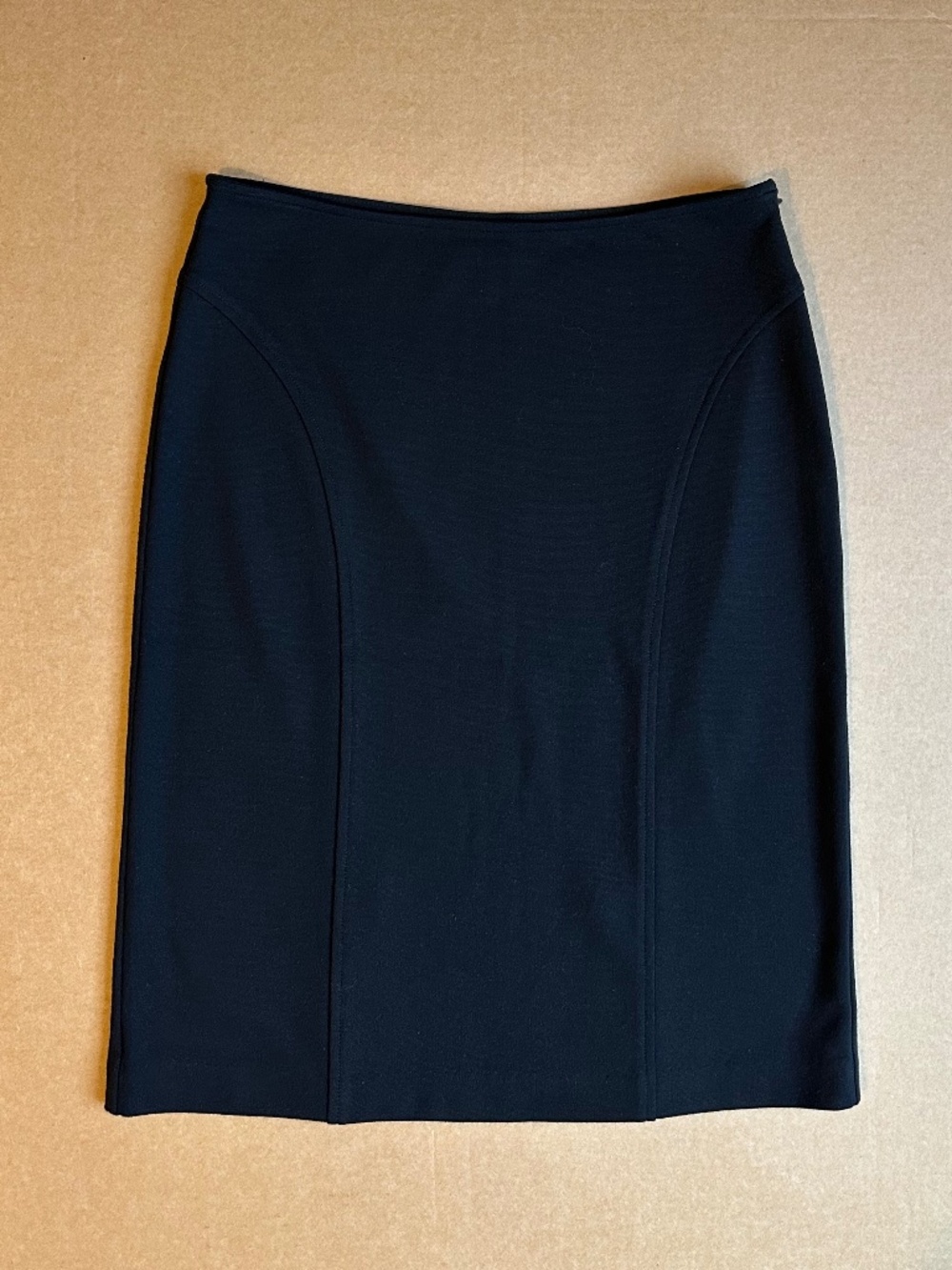 Isaac Mizrahi Black Stretch Panel Pencil Skirt Back Vent Size 6